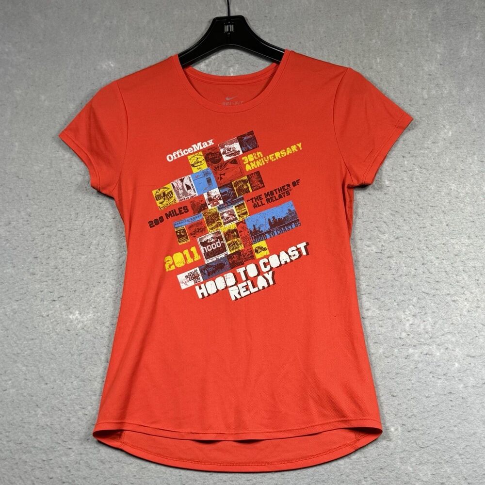 Vintage HOOD TO COAST 2011 T Shirt TEE Women’s Small Orange Running Race Relay